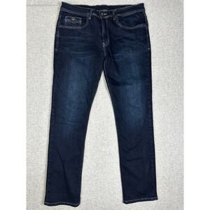 Buffalo David Bitton Evan X Jean Mens 34x32 Indigo Straight Leg Jeans Dark Wash